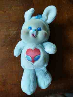 Vintage Care Bear Cousin Lil Swift Heart Rabbit Bunny Flocked Face Plush 12