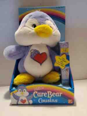 RARE New 2004 Play Along TCFC Care Bears COZY HEART PENGUIN Plush w/VHS TAPE