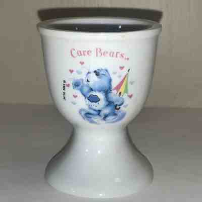 Vintage Care Bears UK Merchandise Glass Egg Cup Grumpy Bear TCFC *TLC*