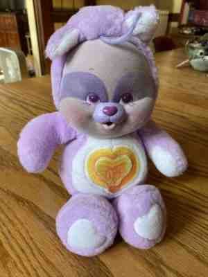 Vintage 1986 Kenner Care Bears Cousin Cubs Lil Bright Heart Raccoon Plush 10