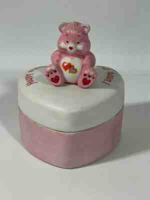 Vintage Care Bears Love A Lot Bear Heart Shaped Trinket Box