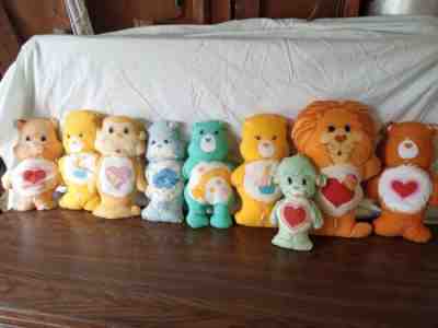 Lot of 9 VTG 1980s Care Bears Pillow Cut and Sew Plush Dolls. Hand made love