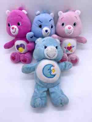 Lot Of 4 2000s Care Bear Plush Stuffed Animals Shine Bright Grumpy True Heart 8â?