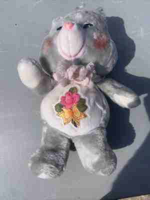 Vintage 1983 Kenner Care Bears Grey GRAMS Bear with Pink Shawl Scarf 15