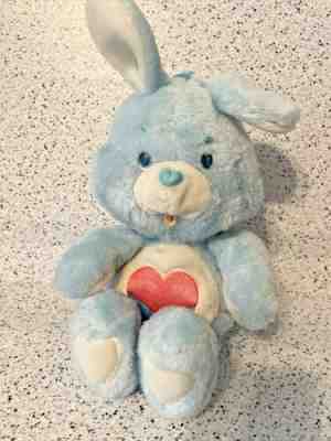 CARE BEARS COUSINS Swift Heart Bunny Rabbit 13â? Blue Plush VINTAGE 1984 KENNER