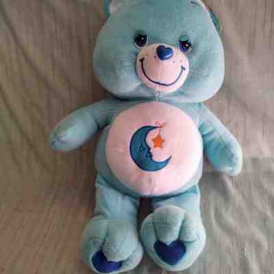 Care Bears Bedtime Bear Jumbo 23â? Inch Lt Blue Plush 2003 Moon & Star Patch