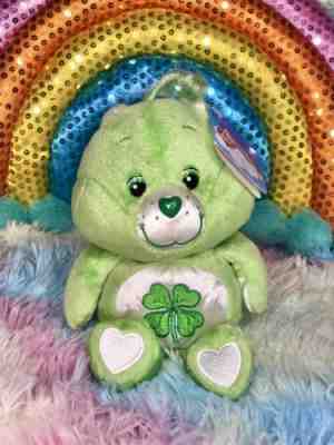 NWT 20th Anniversary Care Bears Dazzle Bright Good Luck Bear Beanie Rare HTF