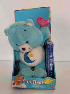 Care Bears Sleepy Bedtime Bear Blue Plush Wish on a Star 2002 13 inch Moon