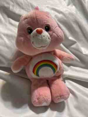 Talking Care Bears 2003 Pink CHEER BEAR Plush Rainbow Plush