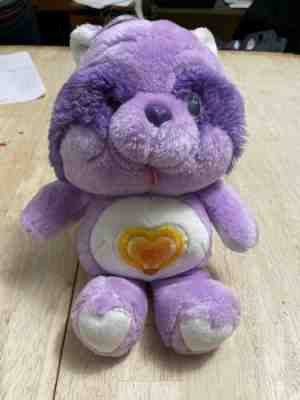 Vintage Care Bears Cousins Bright Heart Racoon Plush Kenner 1984