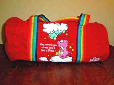 Vintage Red CARE BEARS Duffle Bag American Greetings Corp Peters Bag Corp