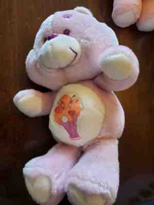 Care Bears Share Bear 1985 Plush 13" Kenner Ice Cream Milkshake Sundae Purple