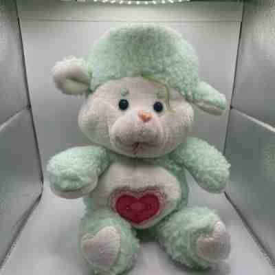Vintage 1984 Kenner Care Bear Cousins Green Gentle Heart Lamb Plush Toy 13 in