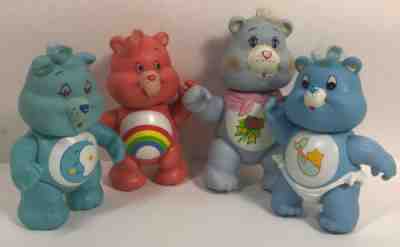 Lot of 4 Care Bears VINTAGE Posable PVC Plastic 3â? 1980s Grams Cheer Sleepy Tugs