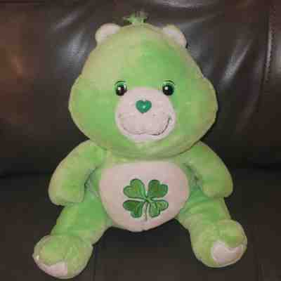 Care Bear Good Luck Bear Sitting Plush 10â? 2004 St. Patrick's 4 leaf Clover ð??
