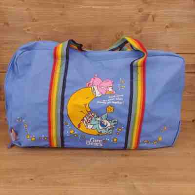 Vintage Blue Care Bears Duffle Bag American Greetings Corp 1983 READ DESC!