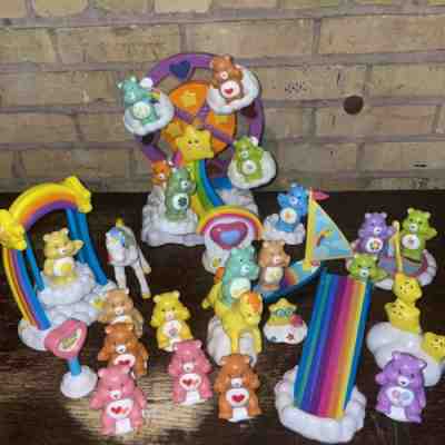 Care Bears Care A Lot Play Sets. Ferris Wheel, Swing, Merry Go Round -19 Figures