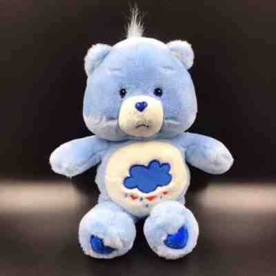 Vintage 2002 Care Bears Blue Grumpy Bear 13â? Plush Rain Cloud Variation Hearts