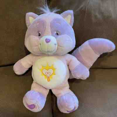 2004 Care Bears Cousins Bright Heart Raccoon LARGE Plush Stuffed CLEAN *RARE*