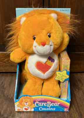 RARE HTF New 2004 Play Along TCFC Care Bears BRAVE HEART LION Plush w/VHS TAPE