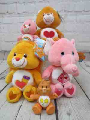 Set of 5 Care Bears Plush Vintage 2003 Brave Tenderheart Lotsa Cheer Friend