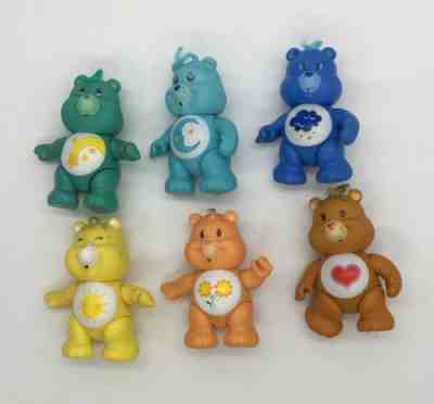 LOT - 6 Vintage 1983 Care Bears Poseable Rubber Figures