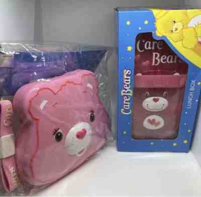 Reserved Care Bear 2pc Lunch Box Plastic Container Chopsticks New Bento