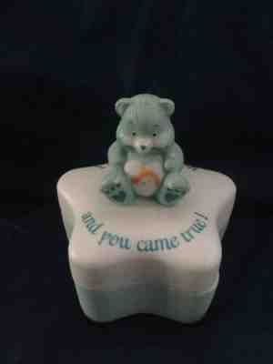 Vintage 1983 Care Bears Wish Bear Star Shaped Trinket Box - Porcelain 4â?
