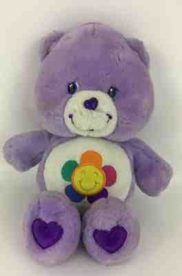 Care Bears Harmony Bear Talking Plush Stuffed Animal Toy Purple Flower 2003 TCFC
