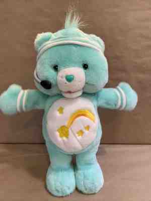 Fit 'N Fun Care Bears Wish Bear Workout Exercise 2004 Green 14 Inch Plush Works