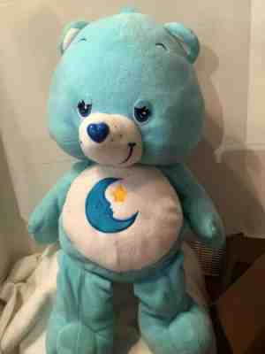 Care Bears Bedtime Bear Jumbo 23â? Inch Lt Blue Plush 2003 Moon And Star Patch