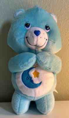 2003 Bedtime Play Along Plush Care Bears Kneeling Praying Blue Moon Bear