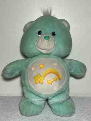 Care Bear Talking Wish Bear 12â? Plush Stuffed Animal Toy 2003 WORKS Blue Rainbow