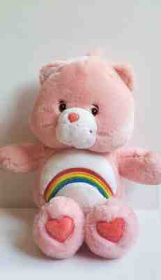 Care Bears Pink Rainbow Cheer Bear 12 in 2003 Talking Plush Stuffed Animal WORKS
