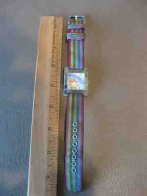 Care Bears Rainbow Wristwatch Watch with Rainbow Band 2004 WORKS