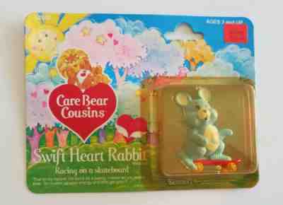 New in Box PVC Care Bear Swift Heart Rabbit Friend Blue Skateboard Figure Cousin