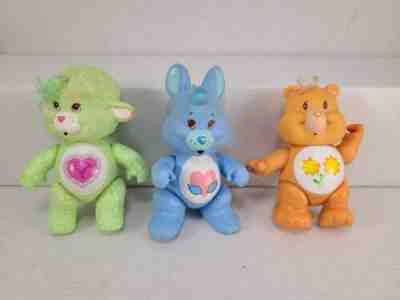 LOT 4 Vintage 1980s Care Bears Poseable Rubber PVC Figures Lamb Rabbit
