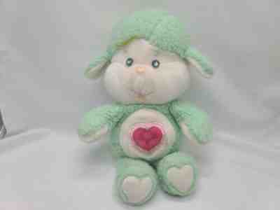 Vintage 1984 Kenner Care Bear Cousins Green Gentle Heart Lamb Plush Toy 13 in