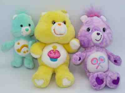Care Bears Plush Birthday Bear 2002 Share Bear 2007 Tie Dye Wish LOT Stuffed Toy