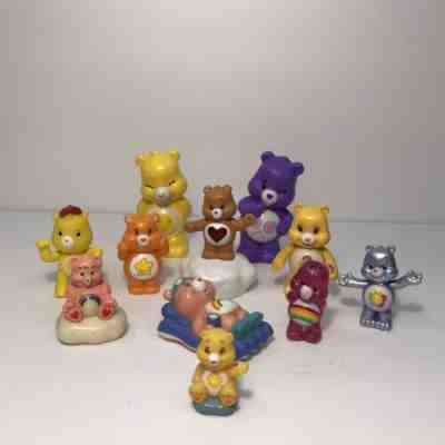 Mixed Lot of 11 Care Bears Mini Figures & Toys Just Play JP TCFC Vintage & Now
