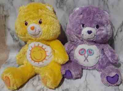 Fluffy Floppy Funshine Share Care Bear Sunshine Stuffed Animal lot of 2