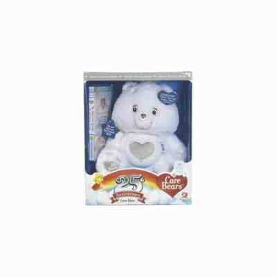 Care Bears 25th Anniversary Bear White Plush 25 Years Of Caring Crystal Eyes 12