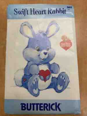 Care Bears Vintage Pattern Swift Heart Swiftheart Rabbit Butterick 362 UNCUT