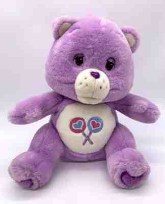 2004 Care Bear Share a Story Talking SHARE Bear Purple Plush 12â? Tested & Works
