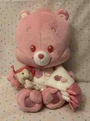 Play Along Care Bears 2004 Love-a-Lot Cub Pink Baby Stuffed Animal Plush 12â?