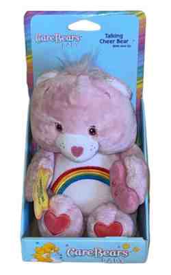 2003 Care Bears Baby Talking Cheer Bear Pink Rainbow Plush