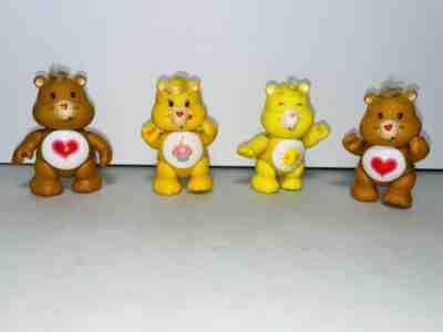 Lot of 4 Care Bears VINTAGE Posable PVC Plastic 3â? 1980s Grams Grumpy Funshine
