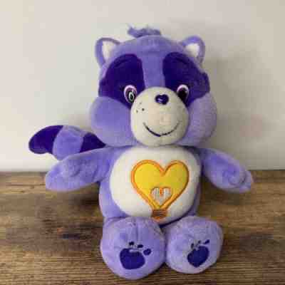 Care Bear Cousins Bright Heart Raccoon Purple Soft Beanie Plush 8