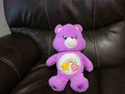 2014 14â? Care Bear Best Friend Purple Plush Bear Toy Star Heart Rainbow Belly
