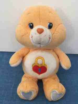 Care Bear SECRET BEAR 20th Anniversary 2003 Plush Doll Orange Lock Heart Beanie